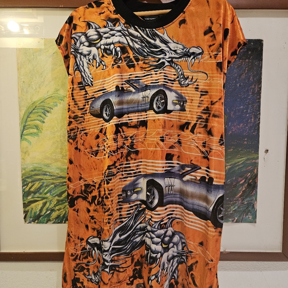 No Boundaries Orange and Black Jersey with Automotive Art